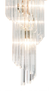 ADH1328 Adhil Round 23 Light 5 Tier 57kg Ceiling Pendant Brass/Clear