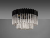 ADH1498 Adhil 7 Light Round Ceiling Light Matt Black/Clear