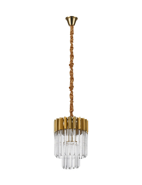 ADH1537 Adhil Round 4 Light Ceiling Pendant Brass/Clear