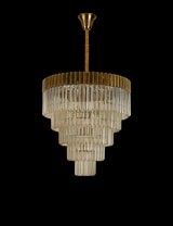 ADH1898 Adhil Round 19 Light 5 Tier Ceiling Pendant Brass/Cognac