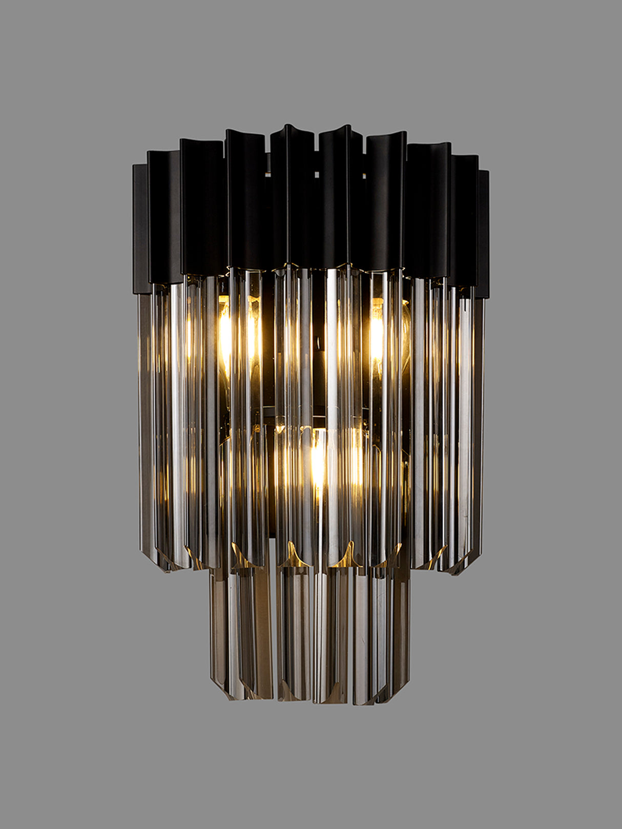 ADH2009 Adhil 3 Light Wall Light Matt Black/Smoked