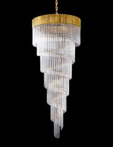 ADH2328 Adhil Round 31 Light 7 Tier 93kg Ceiling Pendant Brass/Clear