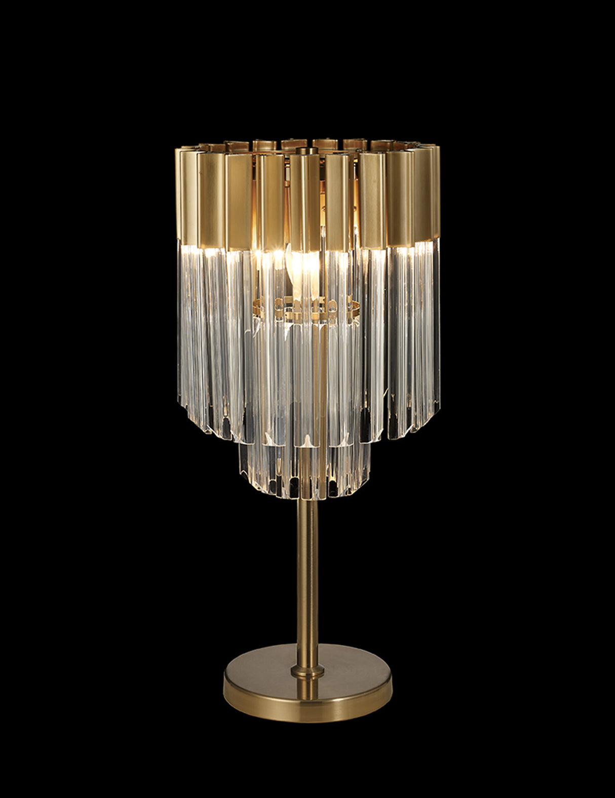 ADH2537 Adhil 3 Light Table Lamp Brass/Clear