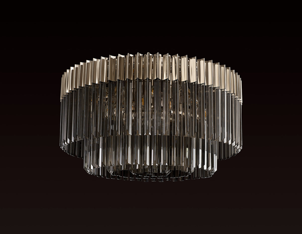 ADH2548 Adhil 12 Light Ceiling Light Polished Nickel/Smoked