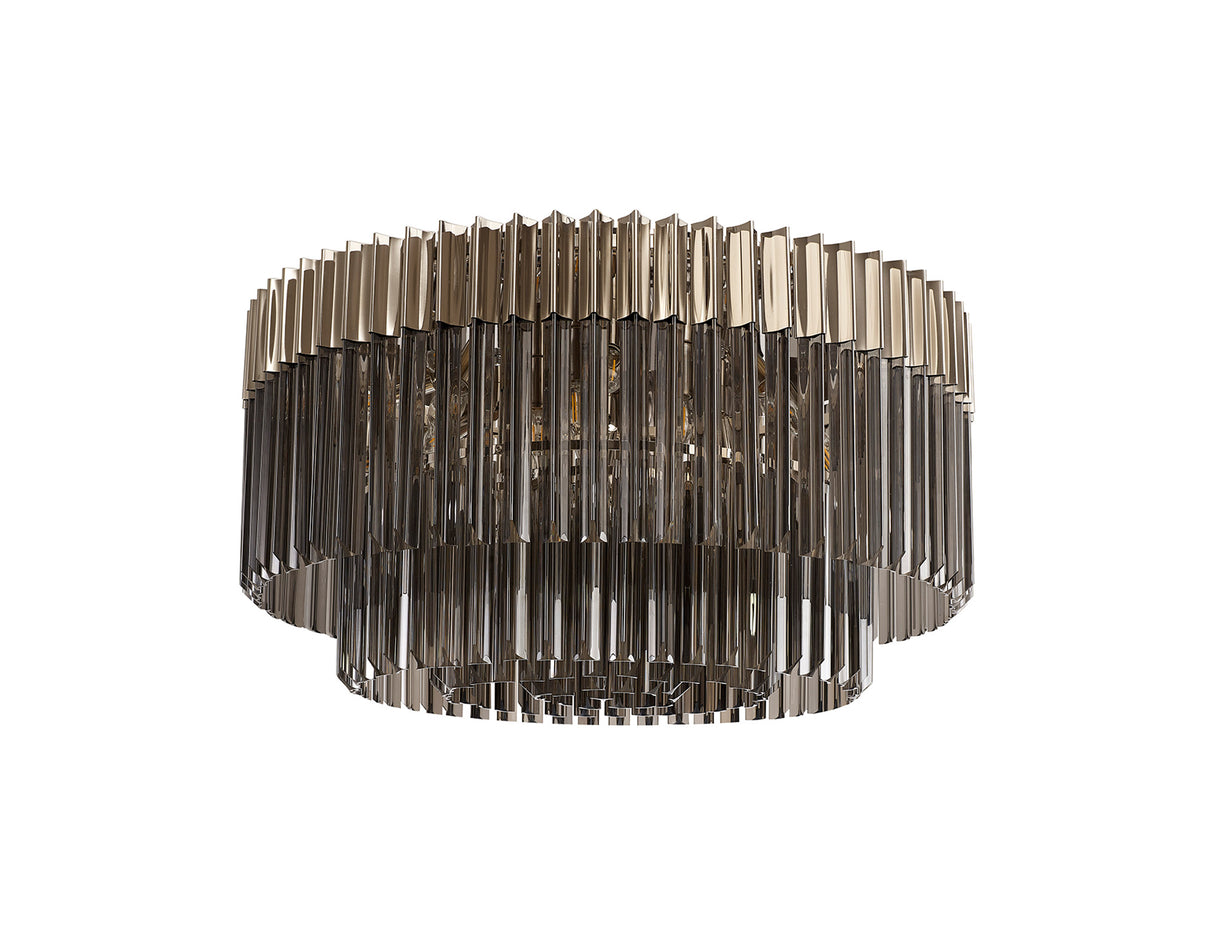 ADH2548 Adhil 12 Light Ceiling Light Polished Nickel/Smoked