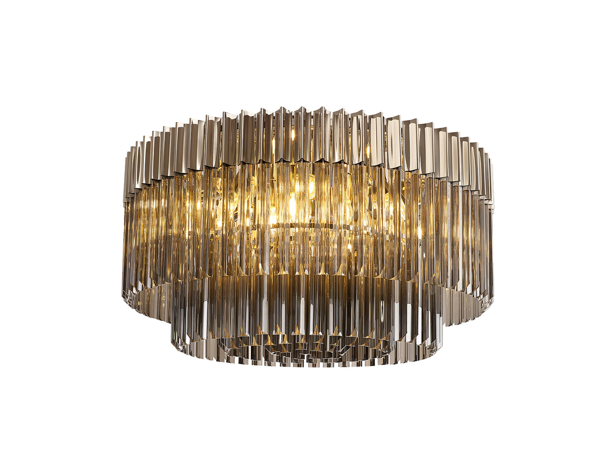 ADH2548 Adhil 12 Light Ceiling Light Polished Nickel/Smoked