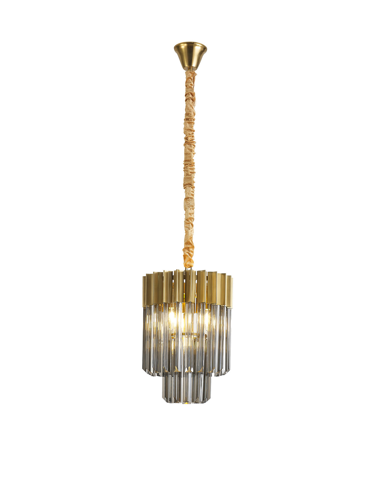 ADH2698 Adhil Round 4 Light Ceiling Pendant Brass/Smoked