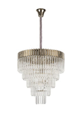 ADH2737 Adhil Round 19 Light 5 Tier Ceiling Pendant Polished Nickel/Clear