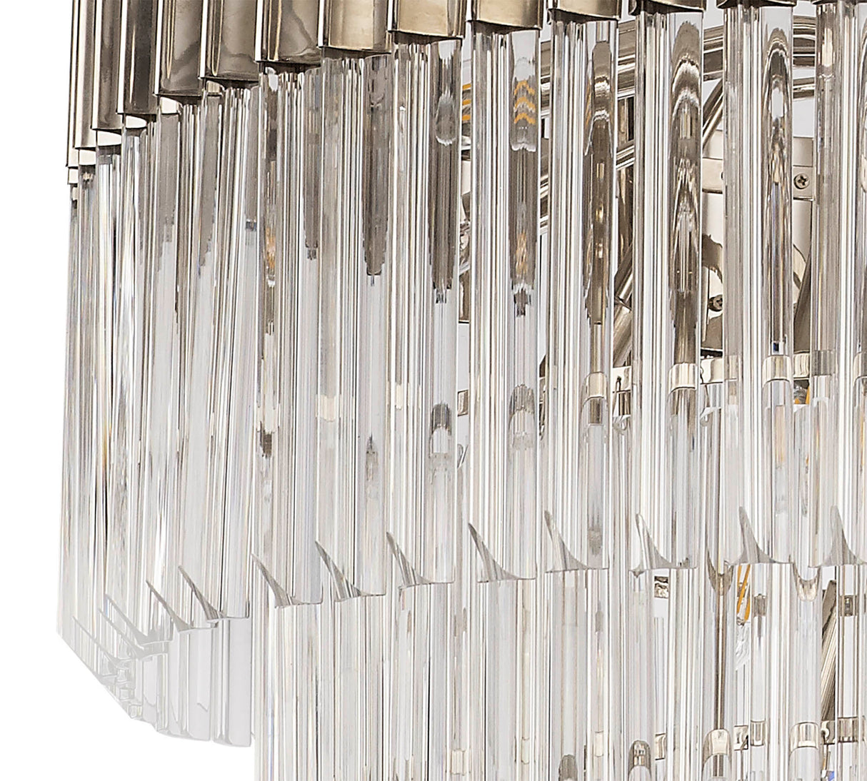 ADH2737 Adhil Round 19 Light 5 Tier Ceiling Pendant Polished Nickel/Clear