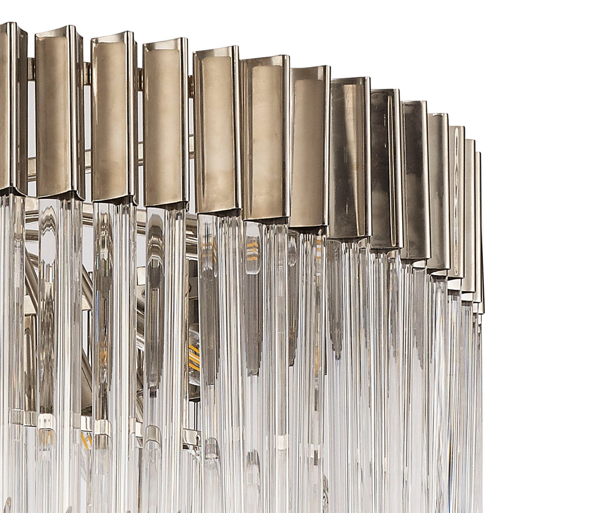 ADH2737 Adhil Round 19 Light 5 Tier Ceiling Pendant Polished Nickel/Clear