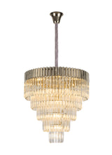 ADH2737 Adhil Round 19 Light 5 Tier Ceiling Pendant Polished Nickel/Clear