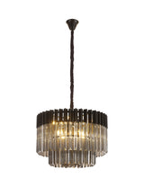 ADH2798 Adhil Round 8 Light Ceiling Pendant Matt Black/Smoked