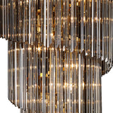 ADH2998 Adhil Round 31 Light 7 Tier 93kg Ceiling Pendant Brass/Smoked