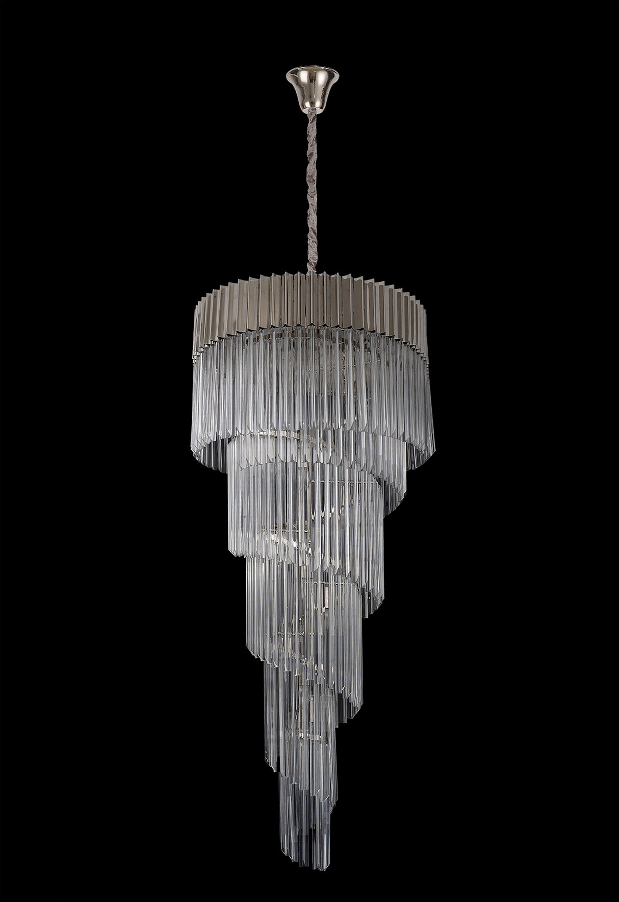 ADH3428 Adhil 23 Light 5 Tier 57kg Ceiling Pendant Polished Nickel/Clear