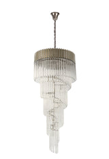 ADH3428 Adhil 23 Light 5 Tier 57kg Ceiling Pendant Polished Nickel/Clear