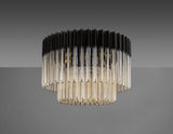 ADH3498 Adhil 7 Light Round Ceiling Light Matt Black/Cognac