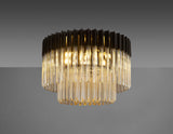 ADH3498 Adhil 7 Light Round Ceiling Light Matt Black/Cognac