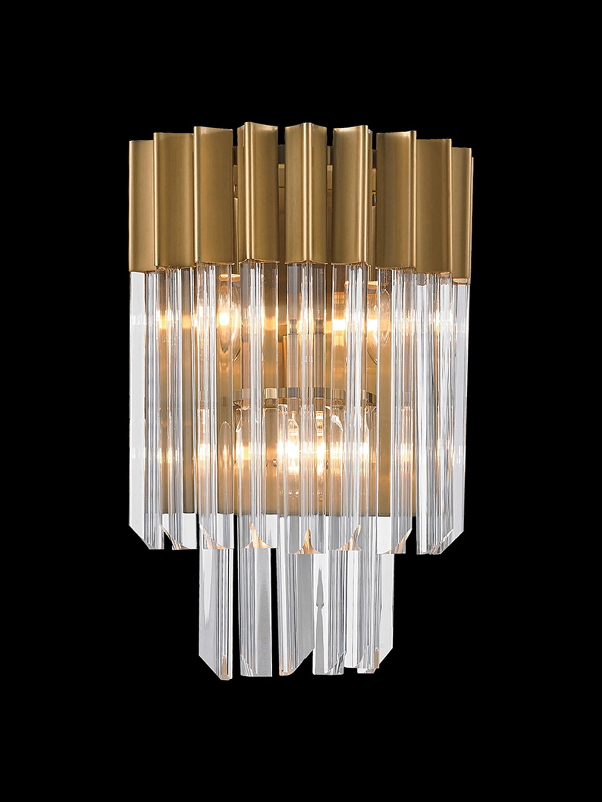 ADH3537 Adhil 3 Light Wall Light Brass/Clear Finish