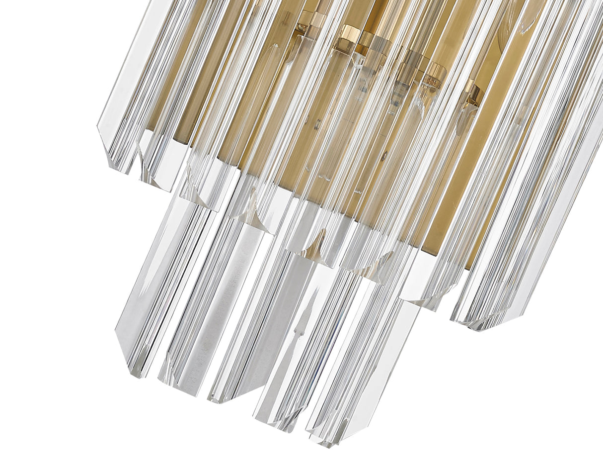 ADH3537 Adhil 3 Light Wall Light Brass/Clear Finish