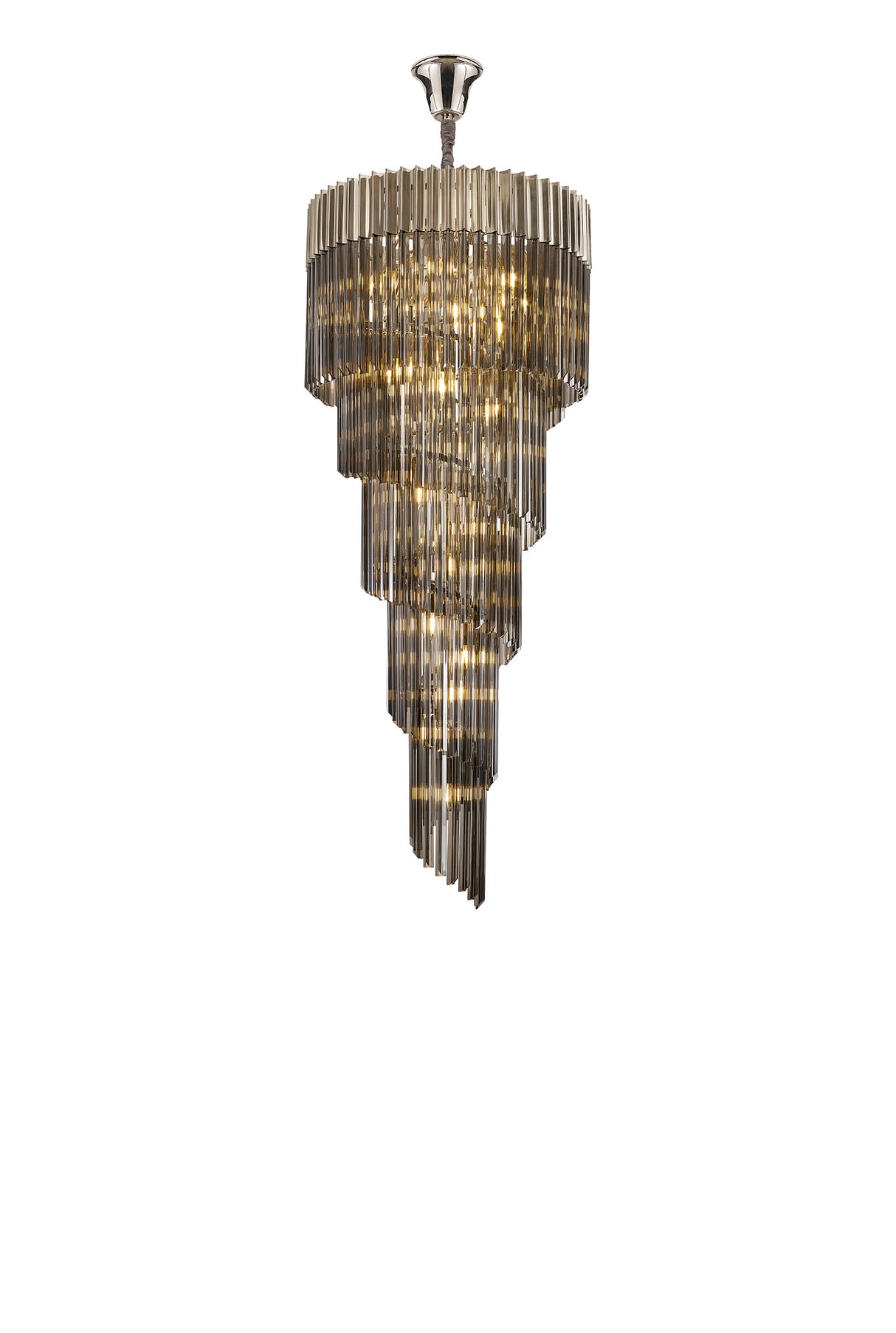 ADH3548 Adhil 23 Light 5 Tier 57kg Ceiling Pendant Polished Nickel/Smoked