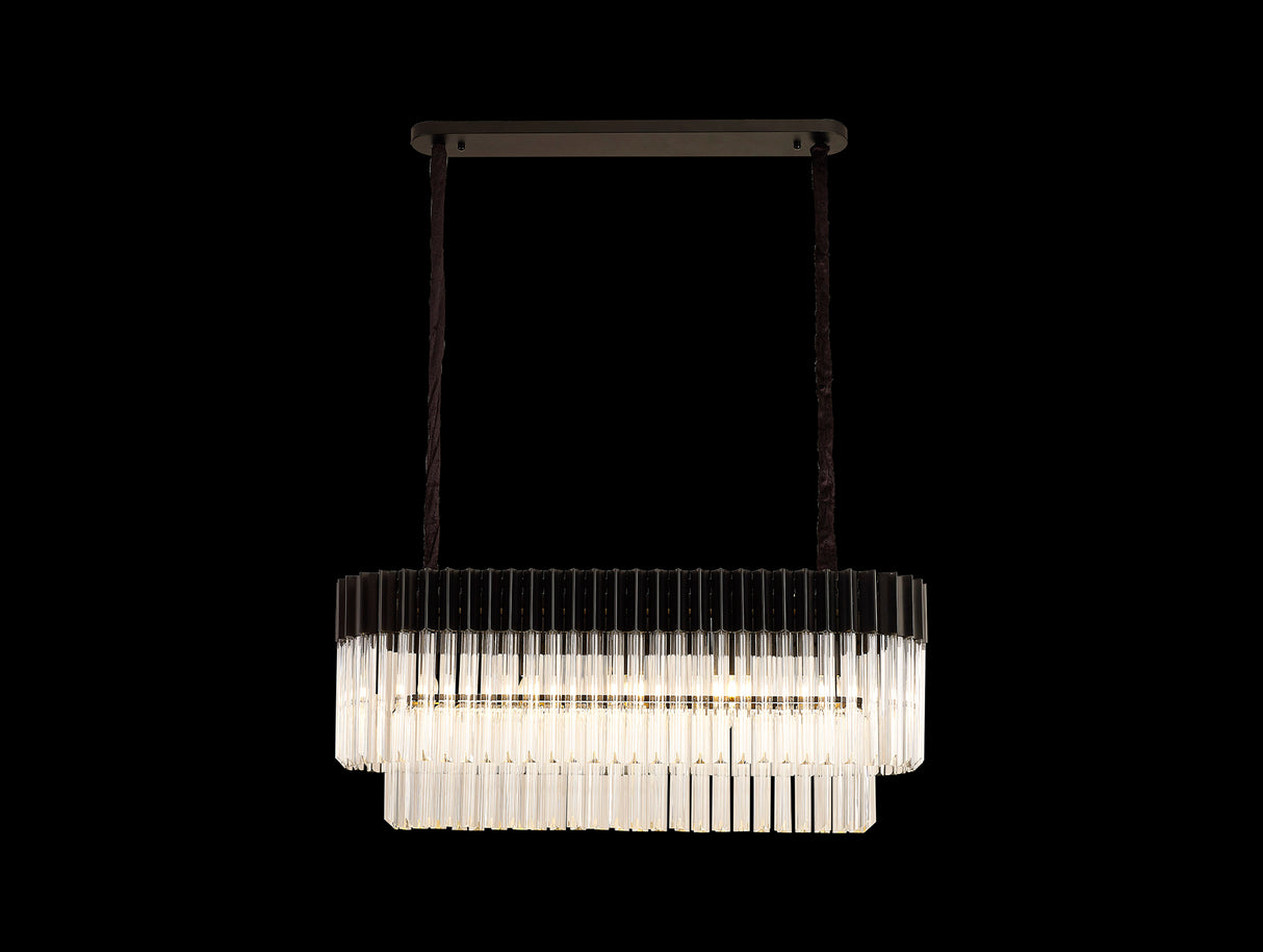 ADH3598 Adhil 5 Light Ceiling Pendant Matt Black/Clear