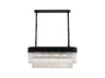 ADH3598 Adhil 5 Light Ceiling Pendant Matt Black/Clear