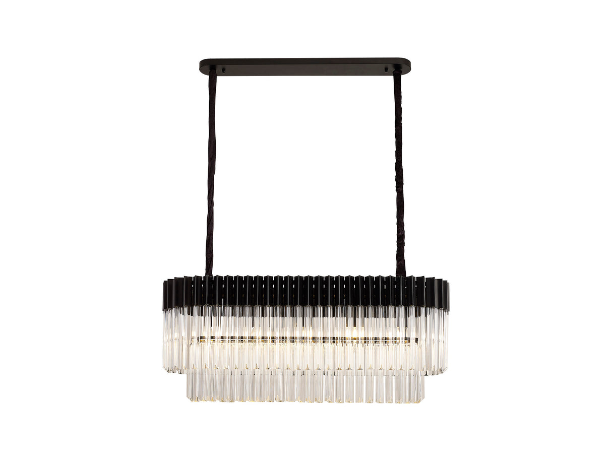 ADH3598 Adhil 5 Light Ceiling Pendant Matt Black/Clear