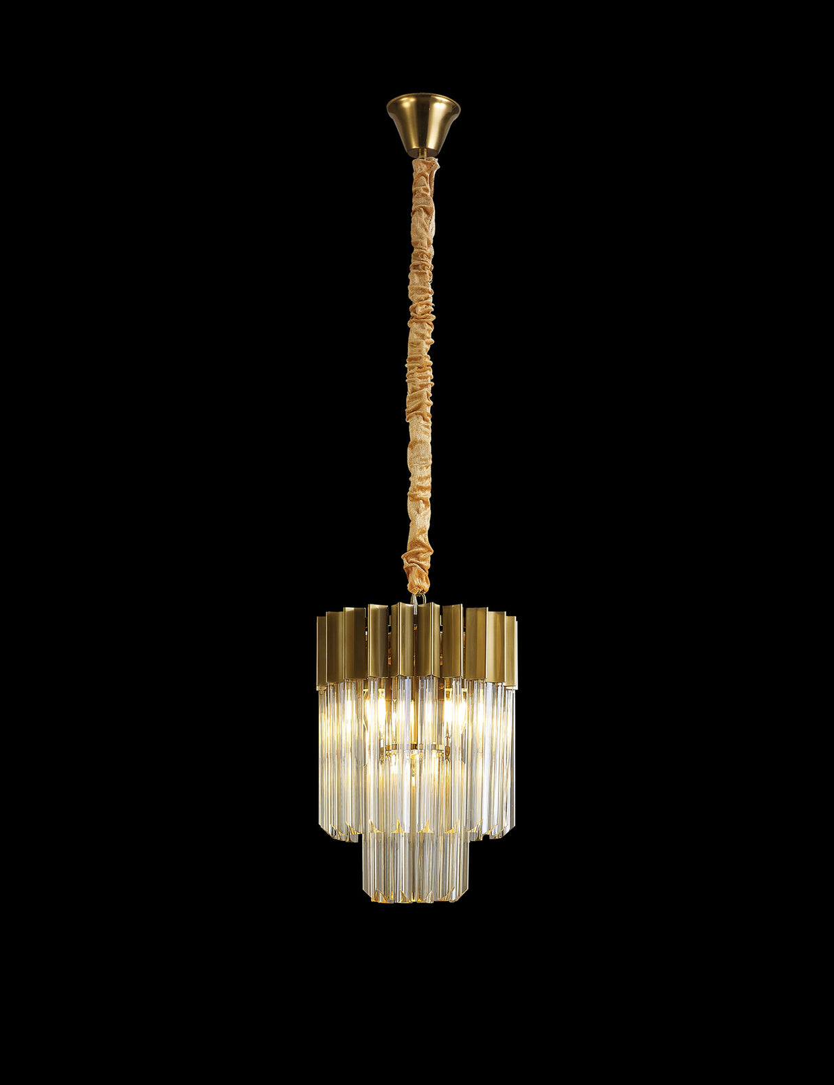 ADH3698 Adhil Round 4 Light Ceiling Pendant Brass/Cognac