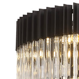 ADH3898 Adhil Round 19 Light 5 Tier Ceiling Pendant Matt Black/Clear