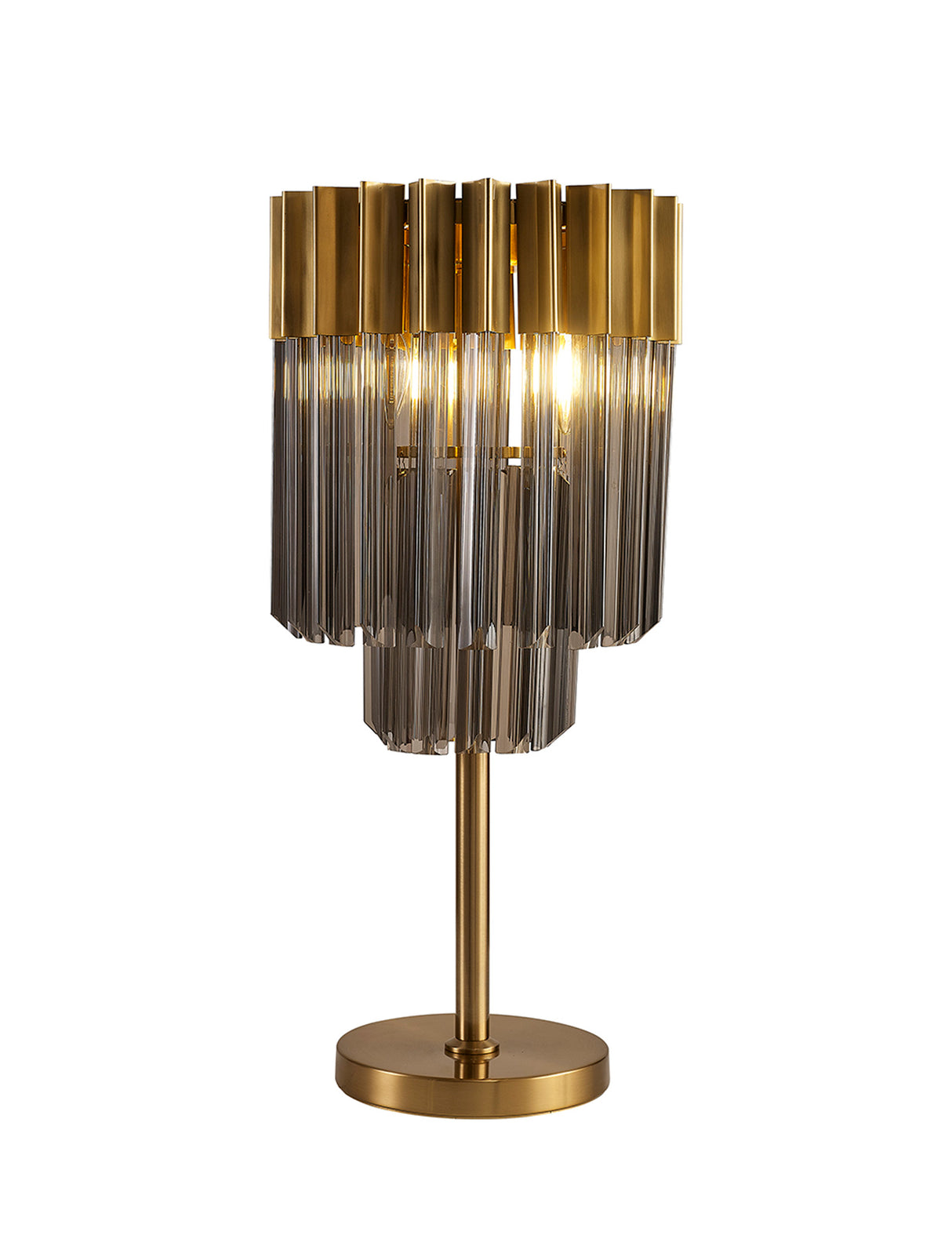 ADH4009 Adhil 3 Light Table Lamp Brass/Smoked