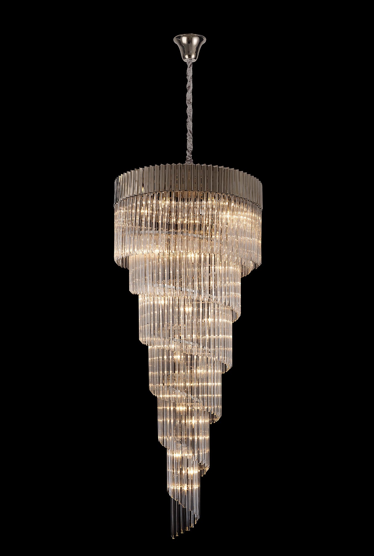 ADH4428 Adhil Round 31 Light 7 Tier 93kg Ceiling Pendant Polished Nickel/Clear