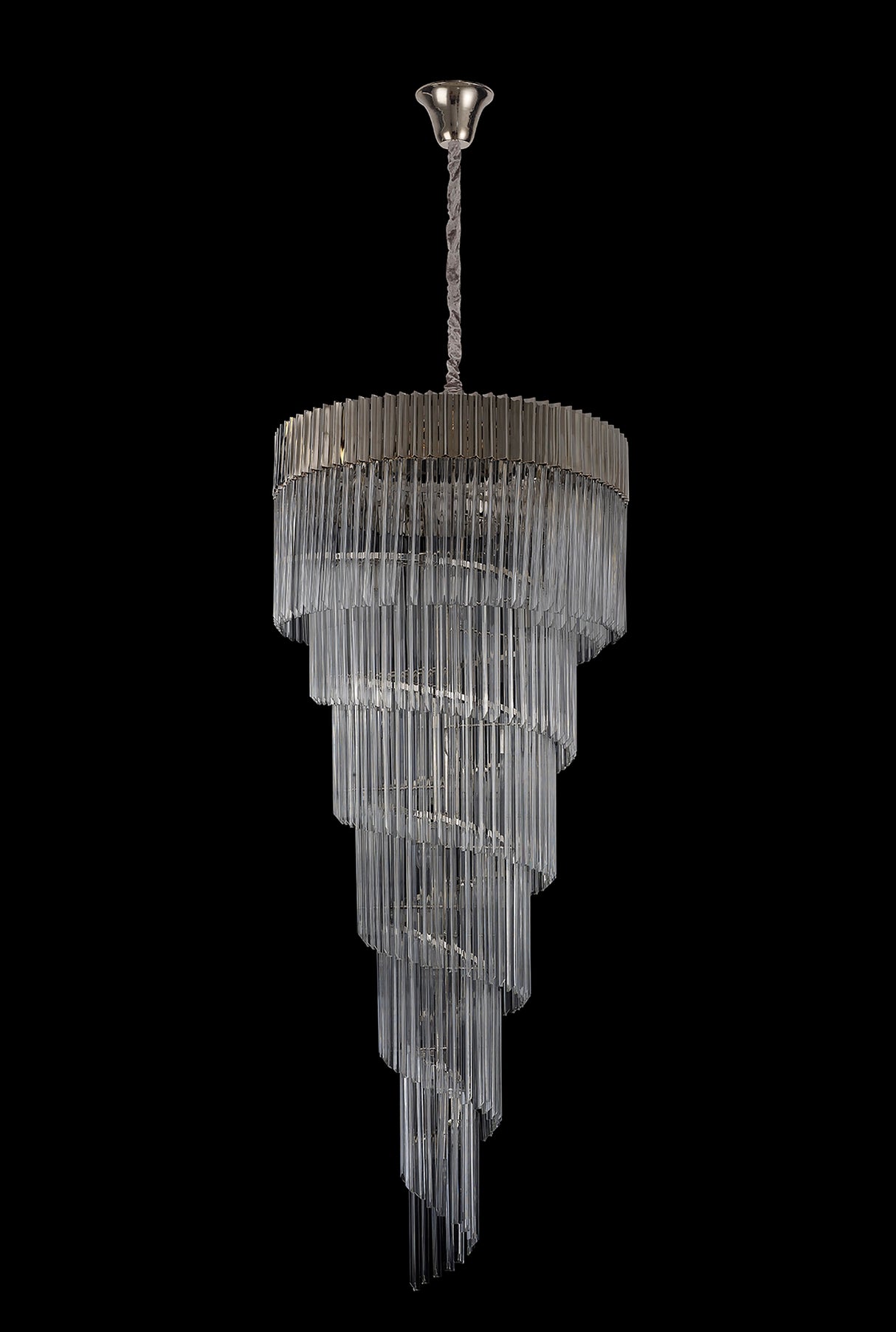 ADH4428 Adhil Round 31 Light 7 Tier 93kg Ceiling Pendant Polished Nickel/Clear