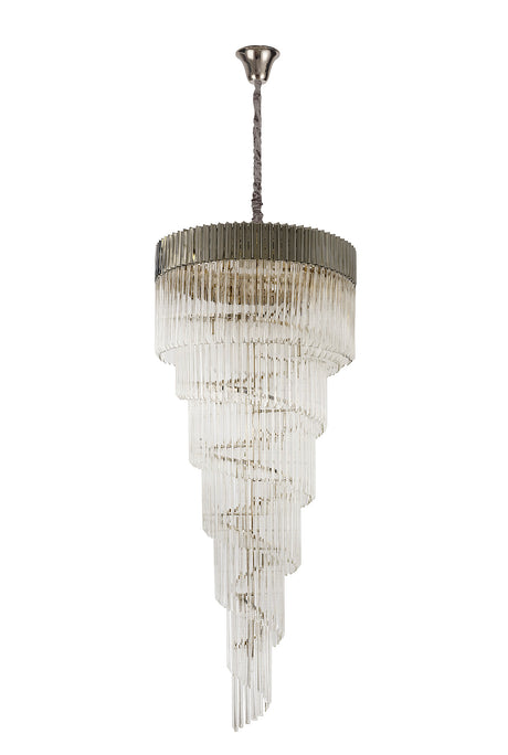 ADH4428 Adhil Round 31 Light 7 Tier 93kg Ceiling Pendant Polished Nickel/Clear