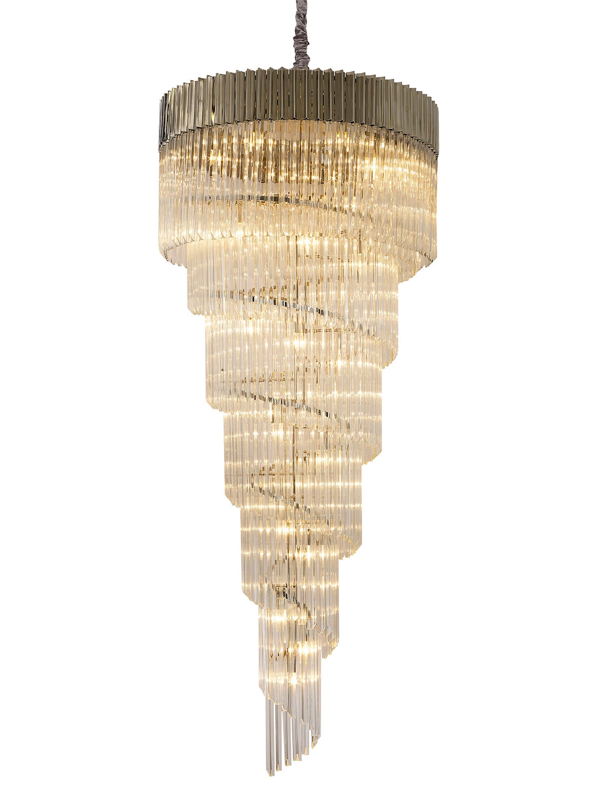 ADH4428 Adhil Round 31 Light 7 Tier 93kg Ceiling Pendant Polished Nickel/Clear