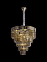 ADH4448 Adhil Round 19 Light 5 Tier Ceiling Pendant Polished Nickel/Smoked