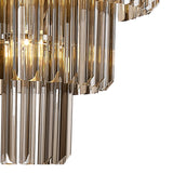 ADH4448 Adhil Round 19 Light 5 Tier Ceiling Pendant Polished Nickel/Smoked