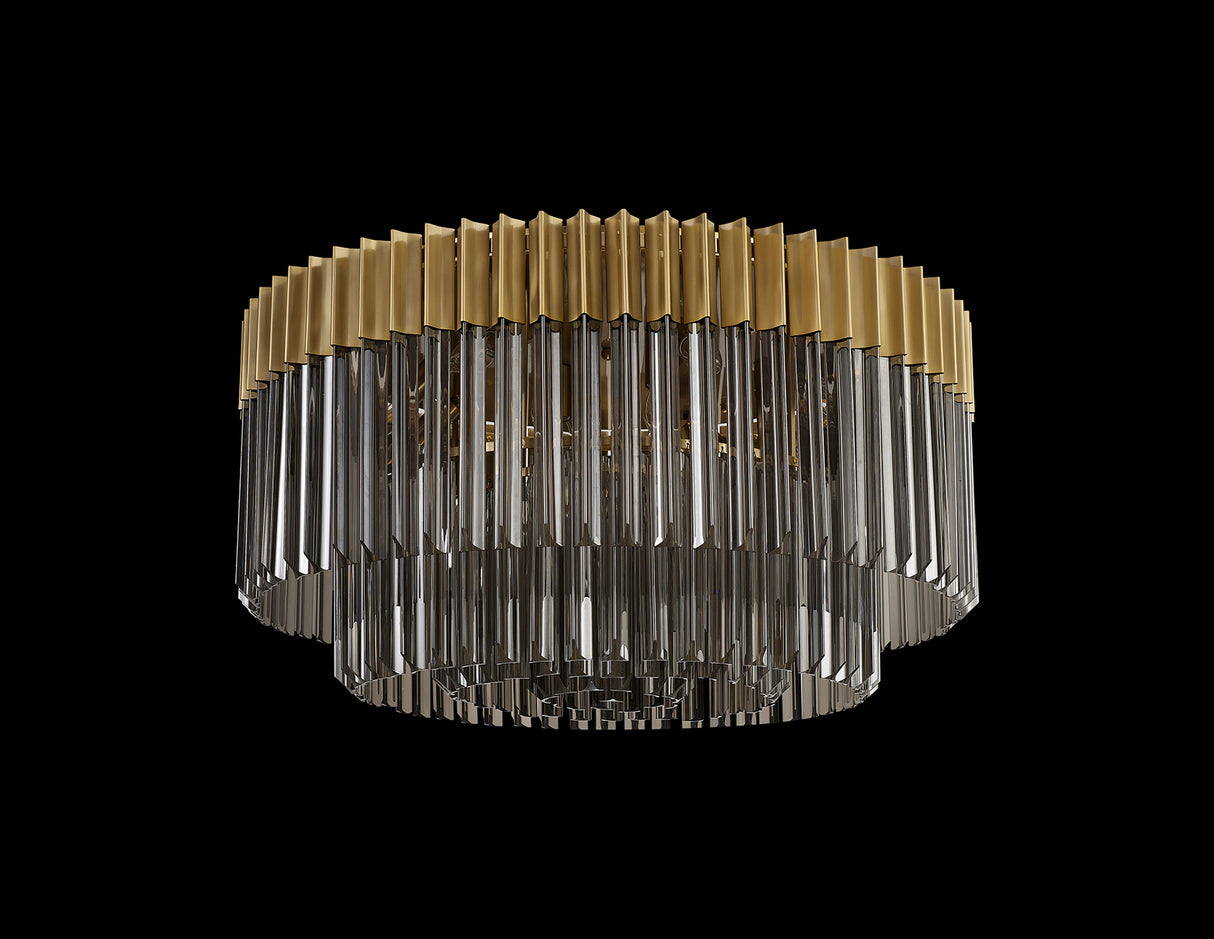 ADH4498 Adhil 12 Light Ceiling Light Brass/Smoked