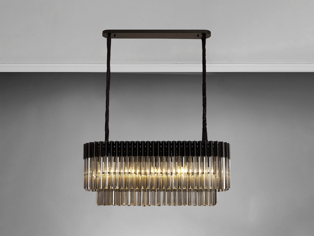 ADH4598 Adhil 5 Light Ceiling Pendant Matt Black/Smoked