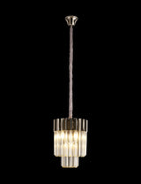 ADH4698 Adhil Round 4 Light Ceiling Pendant Polished Nickel/Cognac