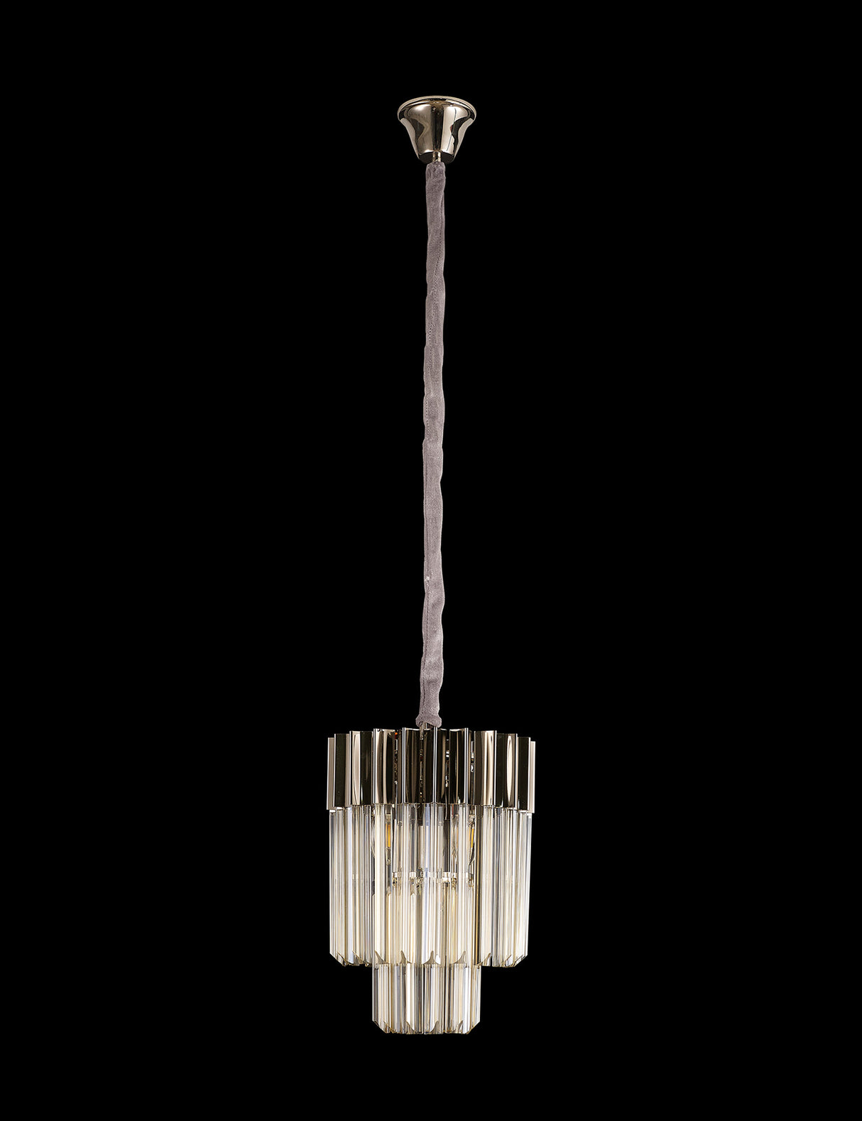 ADH4698 Adhil Round 4 Light Ceiling Pendant Polished Nickel/Cognac