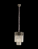 ADH4698 Adhil Round 4 Light Ceiling Pendant Polished Nickel/Cognac