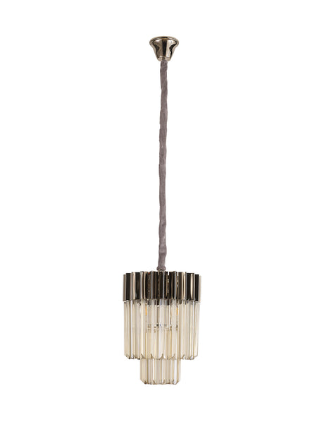 ADH4698 Adhil Round 4 Light Ceiling Pendant Polished Nickel/Cognac