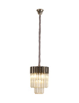 ADH4698 Adhil Round 4 Light Ceiling Pendant Polished Nickel/Cognac