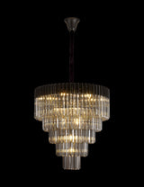 ADH4898 Adhil Round 19 Light 5 Tier Ceiling Pendant Matt Black/Smoked