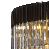 ADH4898 Adhil Round 19 Light 5 Tier Ceiling Pendant Matt Black/Smoked