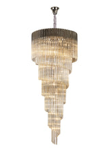 ADH4998 Adhil Round 31 Light 7 Tier 93kg Ceiling Pendant Polished Nickel/Cognac