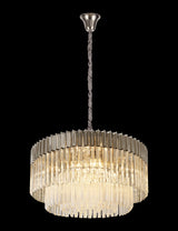 ADH5328 Adhil Round 12 Light Ceiling Pendant Polished Nickel/Clear