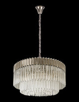 ADH5328 Adhil Round 12 Light Ceiling Pendant Polished Nickel/Clear