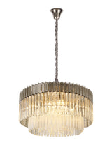 ADH5328 Adhil Round 12 Light Ceiling Pendant Polished Nickel/Clear