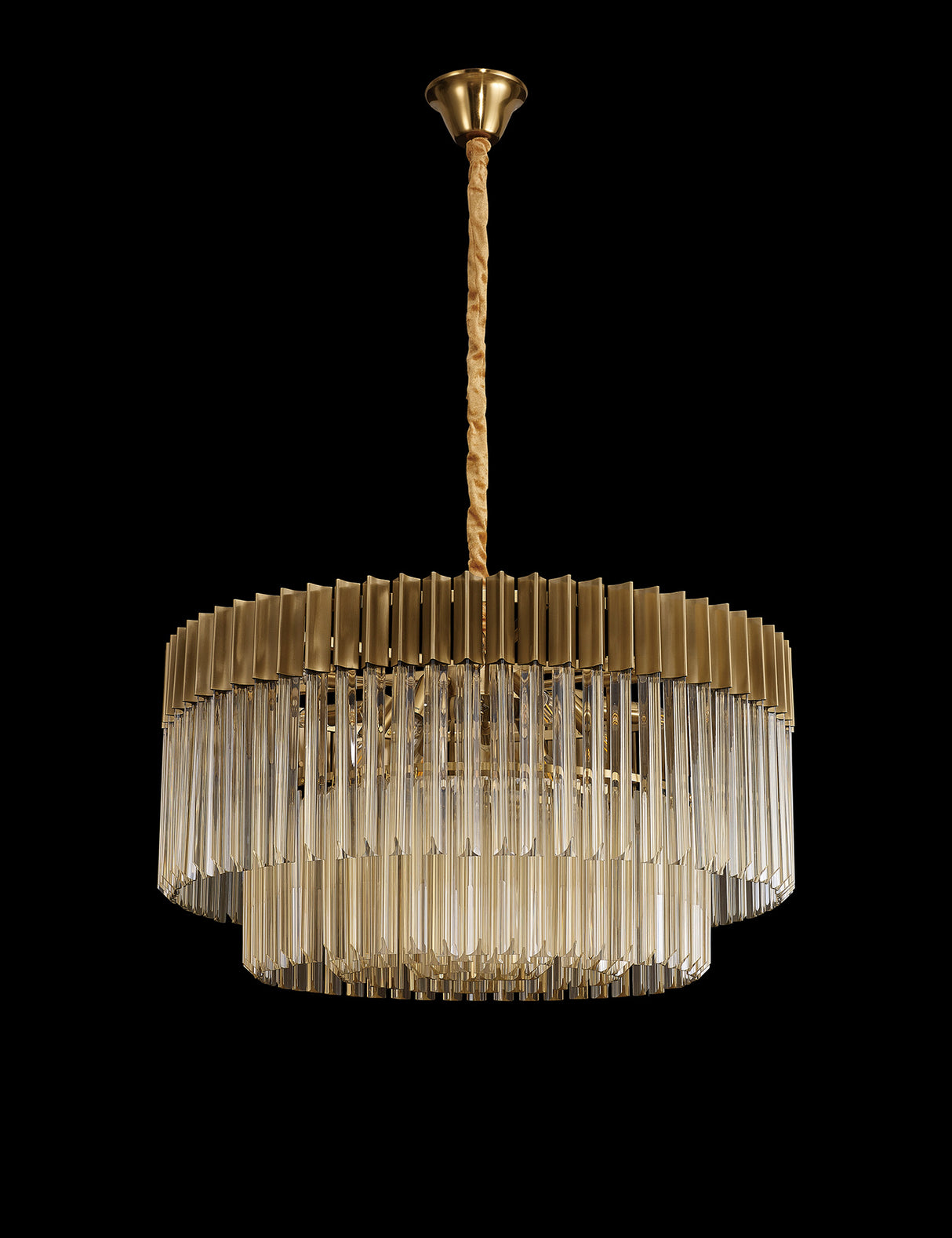 ADH5798 Adhil 12 Light Ceiling Pendant Brass/Cognac